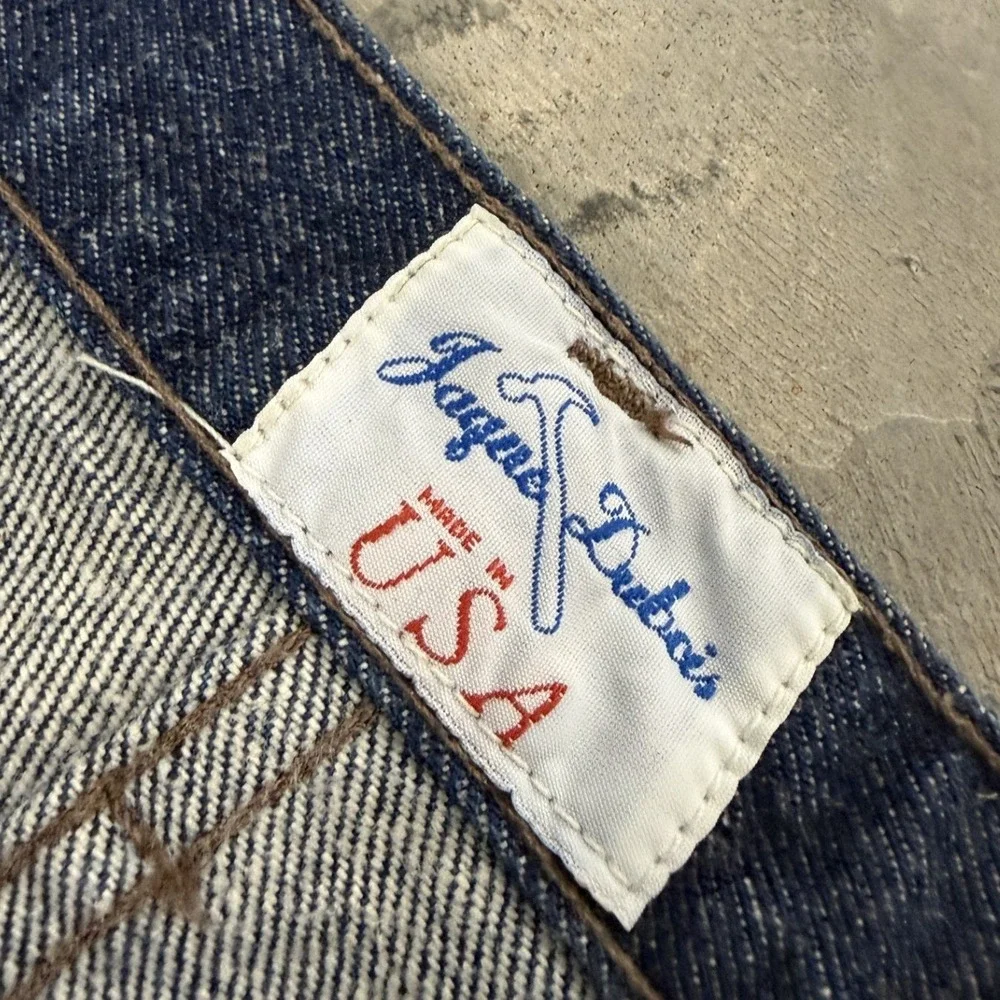 Jacques Dubois Carpenter Jeans Mens 40x34 Blue Excellent Suede Double Knee USA